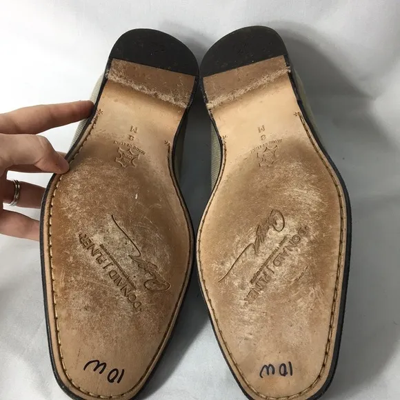Donald J. Pliner Mens Fabric &amp; Leather Slip-On Loafers Size 8 Like-NEW Condition