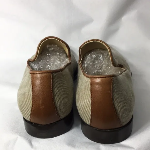 Donald J. Pliner Mens Fabric &amp; Leather Slip-On Loafers Size 8 Like-NEW Condition