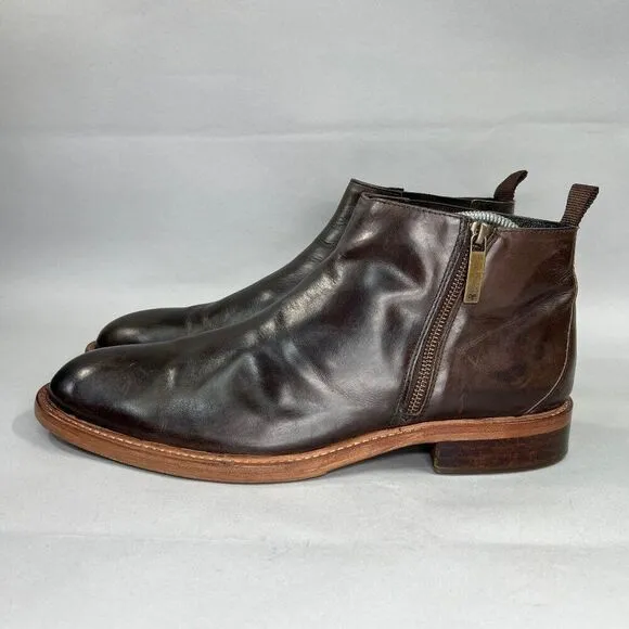 Donald J. Pliner Men's Size 12 Zeus Brown Leather Chelsea Boots