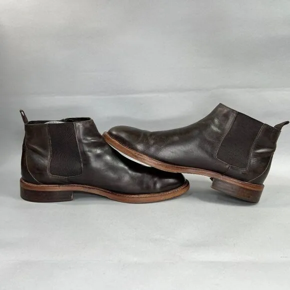 Donald J. Pliner Men's Size 12 Zeus Brown Leather Chelsea Boots