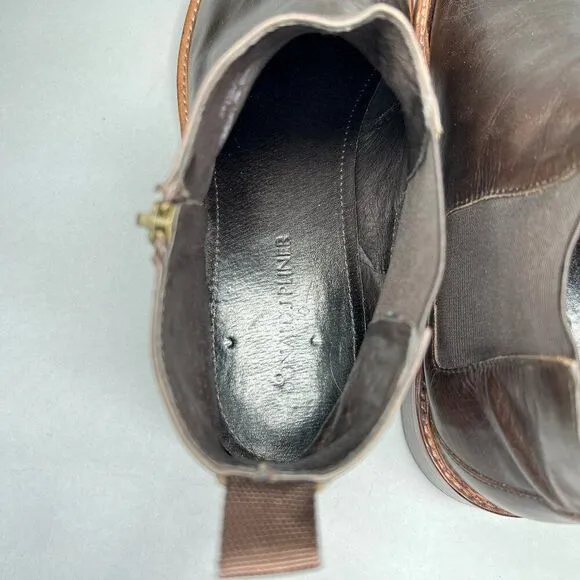 Donald J. Pliner Men's Size 12 Zeus Brown Leather Chelsea Boots