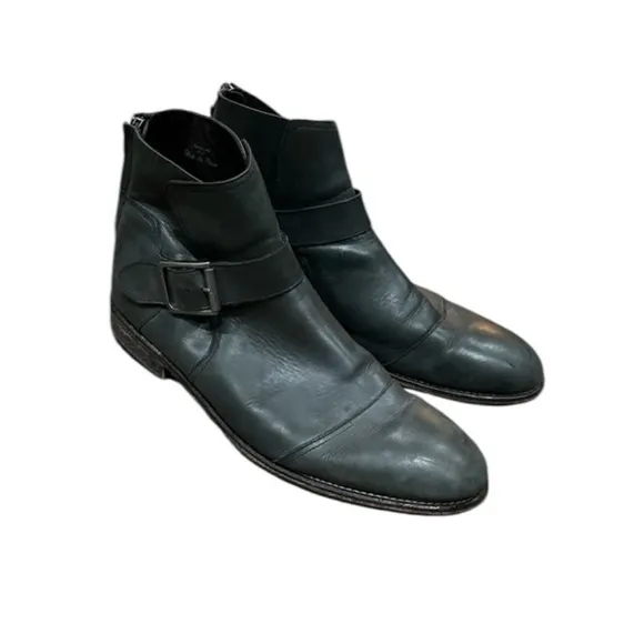 DONALD J PLINER Men’s Zaira Chukka Buckle Boots Leather Black Size 11M EUC