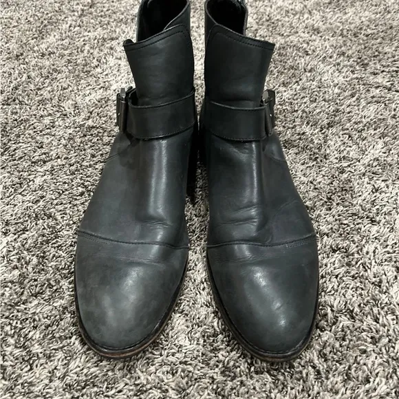 DONALD J PLINER Men’s Zaira Chukka Buckle Boots Leather Black Size 11M EUC