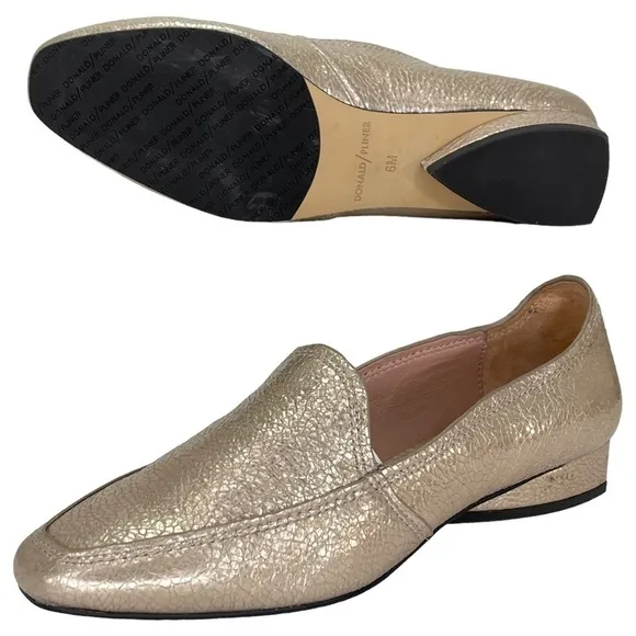 Donald Pliner Icon Rose Gold Metallic Leather Womens Loafer 6M