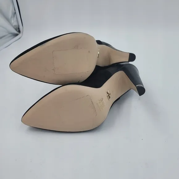 Donna Karan Black Hadi Leather and Suede Ankle Boots Size 9.5