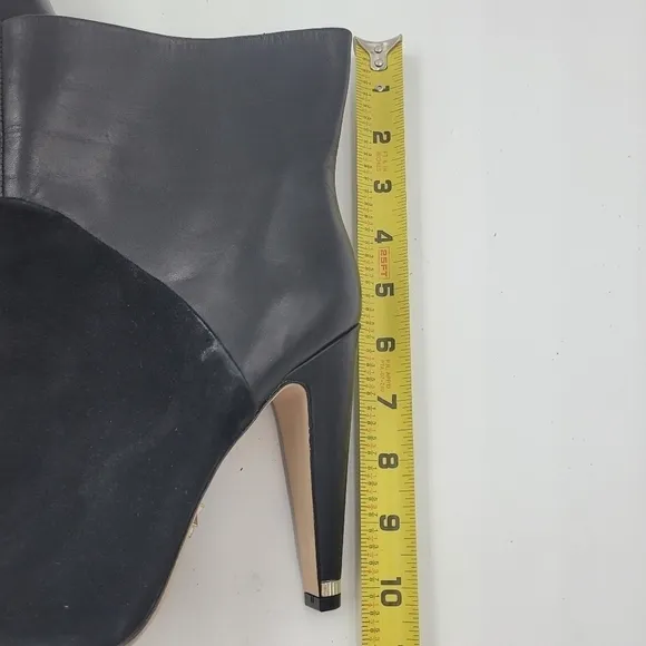 Donna Karan Black Hadi Leather and Suede Ankle Boots Size 9.5