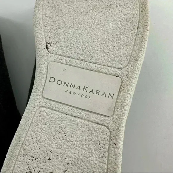 Donna Karan collection womens flats size 7 37.5 Gray wool felt slip ons