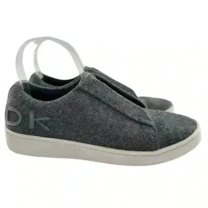 Donna Karan collection womens flats size 7 37.5 Gray wool felt slip ons