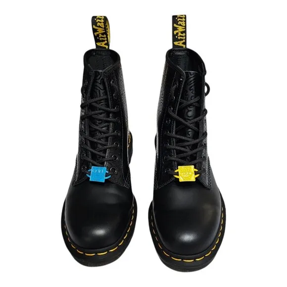 Dr. Martens 1460 Keith Haring 8-Eye Boots Black Leather US Men's 8 Womens 9 RARE