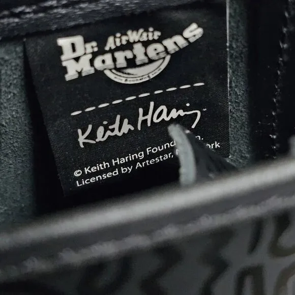 Dr. Martens 1460 Keith Haring 8-Eye Boots Black Leather US Men's 8 Womens 9 RARE