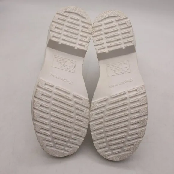 Dr. Martens 1460 Pascal Mono Lace Up Boots Women's Size 8 White Leather Combat