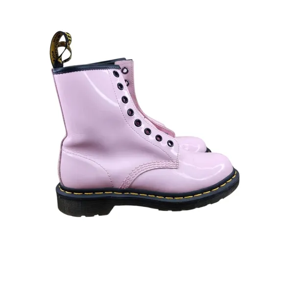 Dr. Martens 1460 Patent Leather Boots in Pale Pink