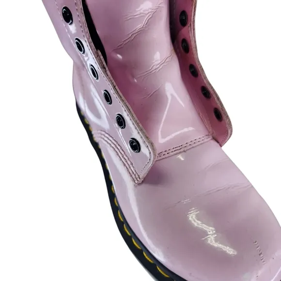 Dr. Martens 1460 Patent Leather Boots in Pale Pink