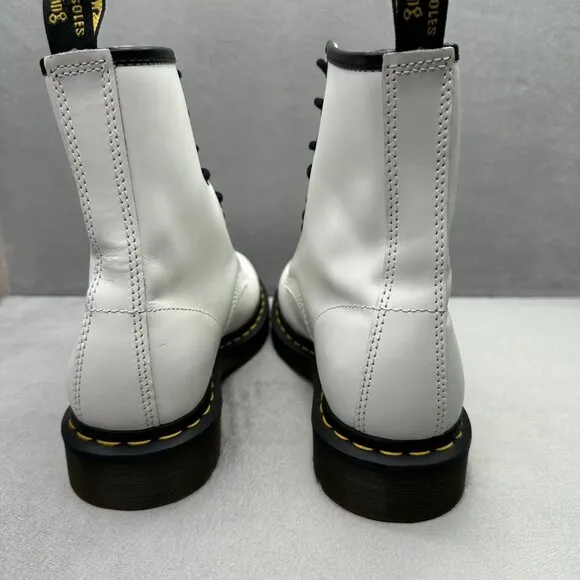 Dr. Martens 1460 Womens Size 9 Combat Boots White Smooth Leather Lace Up 11821