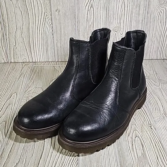 Dr. Martens 2976 Black Leather Chelsea Pull On Boots Mens Size 11