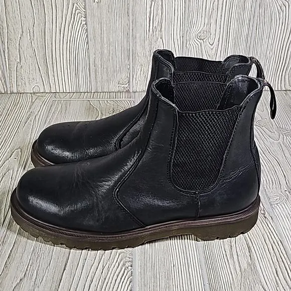 Dr. Martens 2976 Black Leather Chelsea Pull On Boots Mens Size 11