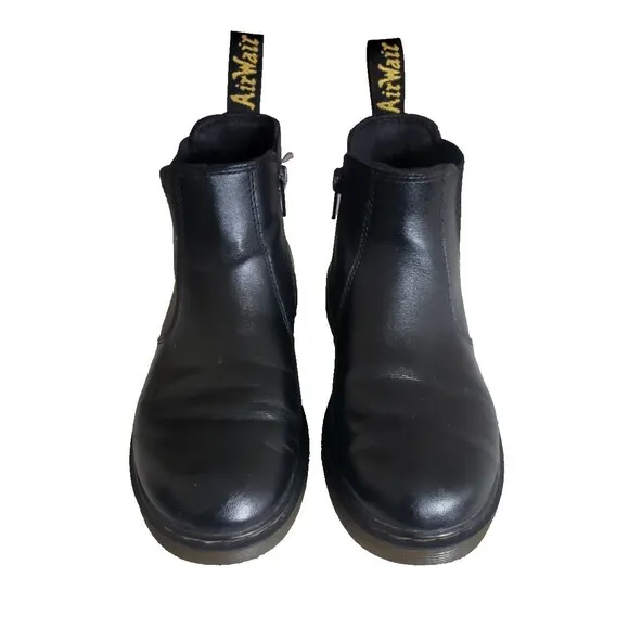 Dr. Martens  Black Leather Chelsea Boot Pull On Boots Kids Size 3 2976J