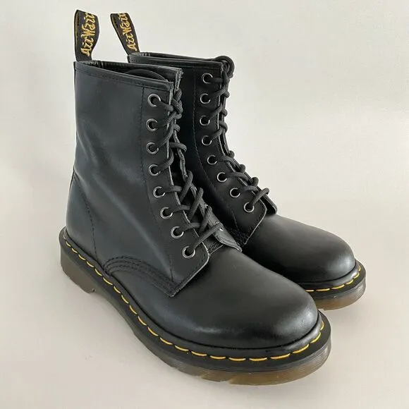 Dr. Martens Bootie 7M Black Leather 8 Eye Lace-up Boots