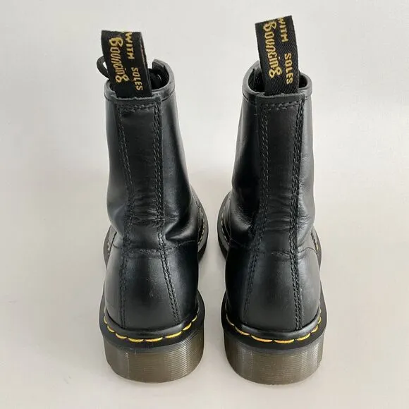 Dr. Martens Bootie 7M Black Leather 8 Eye Lace-up Boots