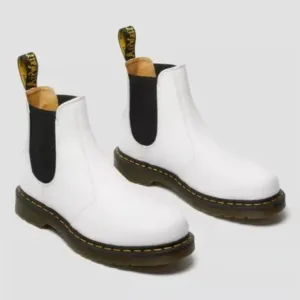 Dr Martens Dorrian Chelsea White Leather Pull On Platform Air Wair Boot 11