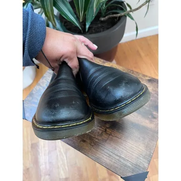 Dr Martens Flaw Youth 2976 Softy T Black Leather Chelsea Boots Kids US Size 6