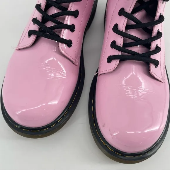 Dr. Martens Girls 1460 Boots Pink Patent Leather Zipped 3