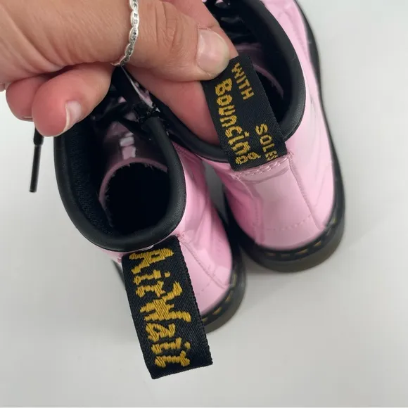Dr. Martens Girls 1460 Boots Pink Patent Leather Zipped 3