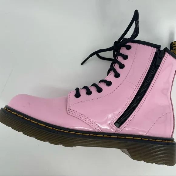 Dr. Martens Girls 1460 Boots Pink Patent Leather Zipped 3