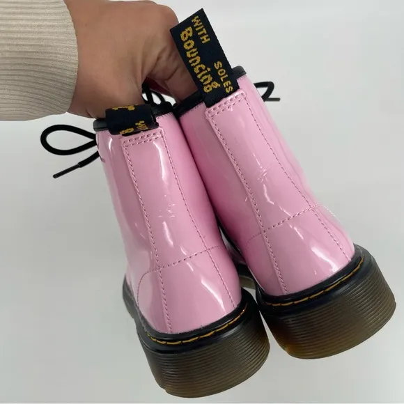Dr. Martens Girls 1460 Boots Pink Patent Leather Zipped 3