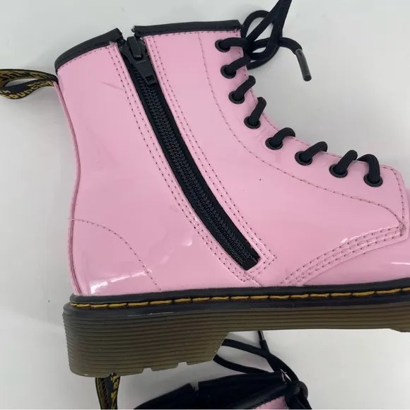 Dr. Martens Girls 1460 Boots Pink Patent Leather Zipped 3