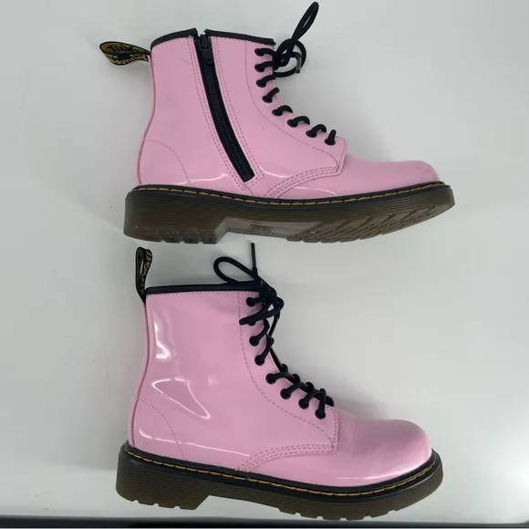 Dr. Martens Girls 1460 Boots Pink Patent Leather Zipped 3