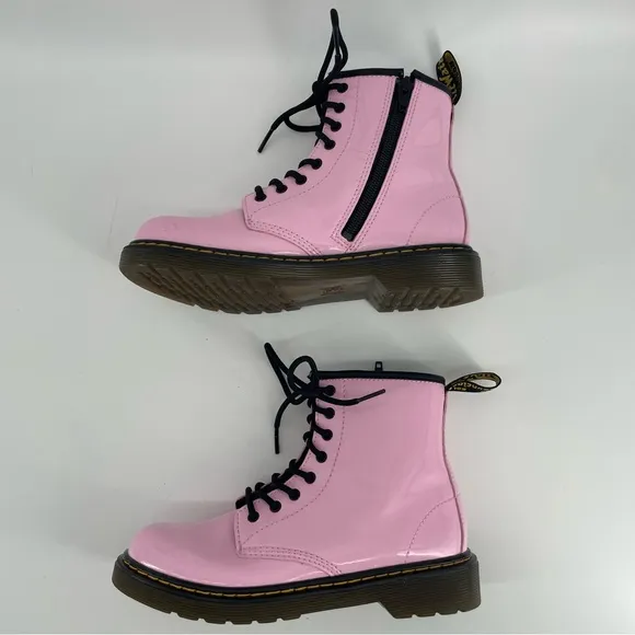 Dr. Martens Girls 1460 Boots Pink Patent Leather Zipped 3