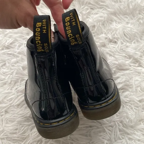 Dr. Martens little kids Black Patent Leather Boots
