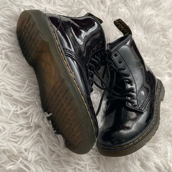 Dr. Martens little kids Black Patent Leather Boots