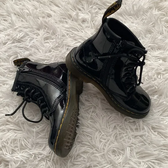 Dr. Martens little kids Black Patent Leather Boots