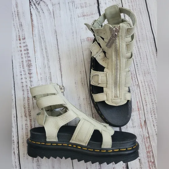 Dr Martens Olson Platform Gladiator Sandal NEW Smoked Mint Size 8 US 39 EUR Doc