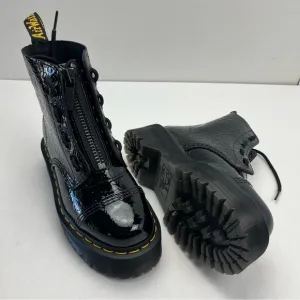 Dr. Martens Sinclair Leopard Emboss‎ Patent Leather Platform Boots Womens 5 NWOT