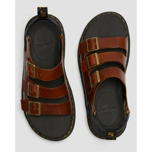 Dr. Martens Soloman Sandals TAN BROWN Leather Men's Sz 13 NEW in Box