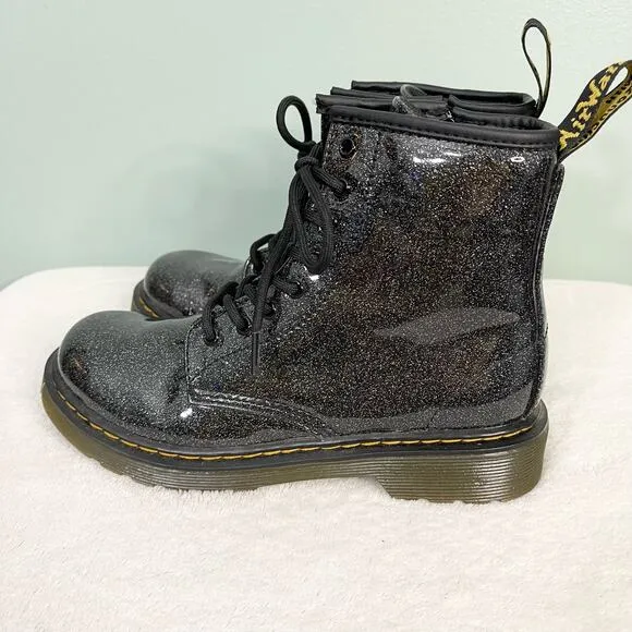 Dr. Martens Toddler 3 Kidcore Black 1460 Glitter Lace Up Boots w/ Bouncing Soles