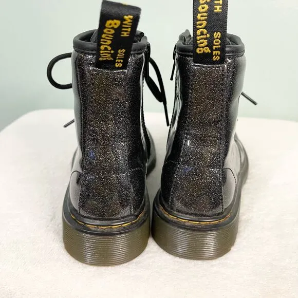 Dr. Martens Toddler 3 Kidcore Black 1460 Glitter Lace Up Boots w/ Bouncing Soles