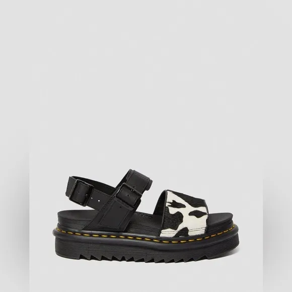 Dr. Martens VOSS ANIMAL PRINT LEATHER STRAP SANDALS Size 5