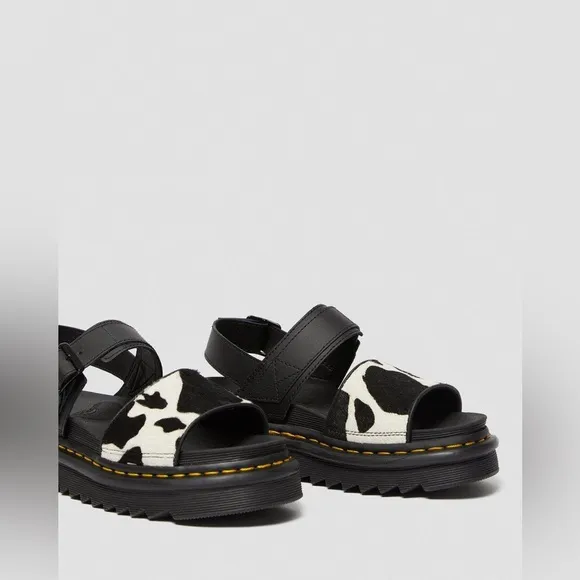 Dr. Martens VOSS ANIMAL PRINT LEATHER STRAP SANDALS Size 5