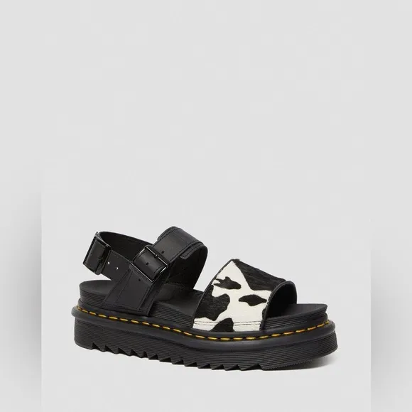 Dr. Martens VOSS ANIMAL PRINT LEATHER STRAP SANDALS Size 5