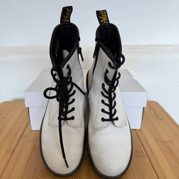 Dr. Marten's Zavala Leather Combat Boots, White, 6M/7W/38EU