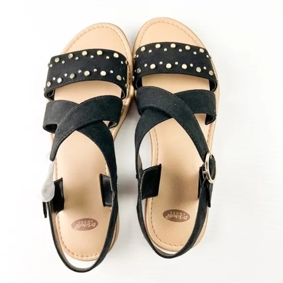Dr. Scholl's sandals womens size 6 Evan Black strap studded comfort shoe