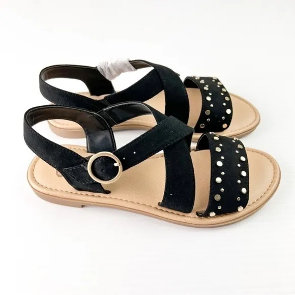 Dr. Scholl's sandals womens size 6 Evan Black strap studded comfort shoe