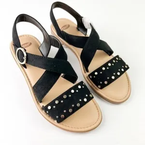 Dr. Scholl's sandals womens size 6 Evan Black strap studded comfort shoe