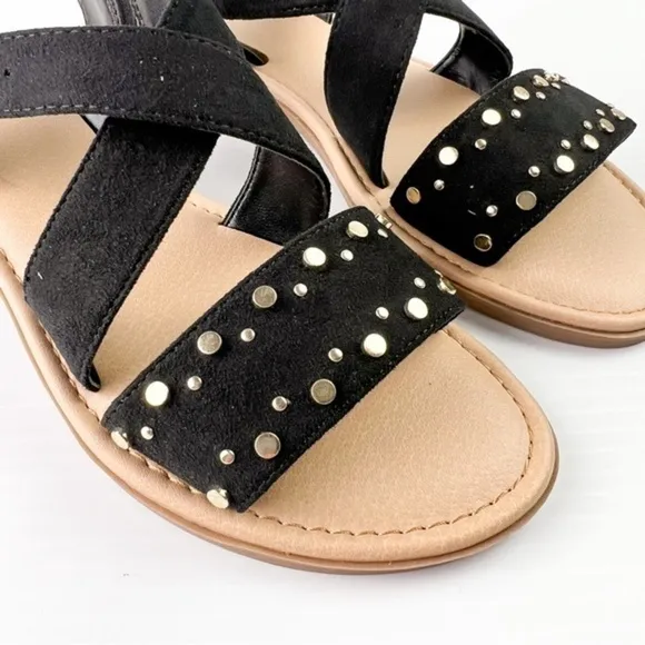 Dr. Scholl's sandals womens size 6 Evan Black strap studded comfort shoe