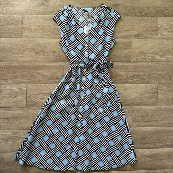 Draper James Lattice shirtdress - blue - size XS