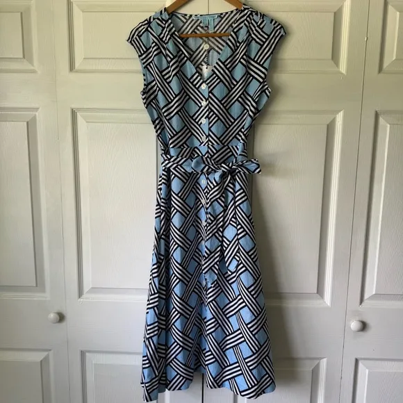 Draper James Lattice shirtdress - blue - size XS